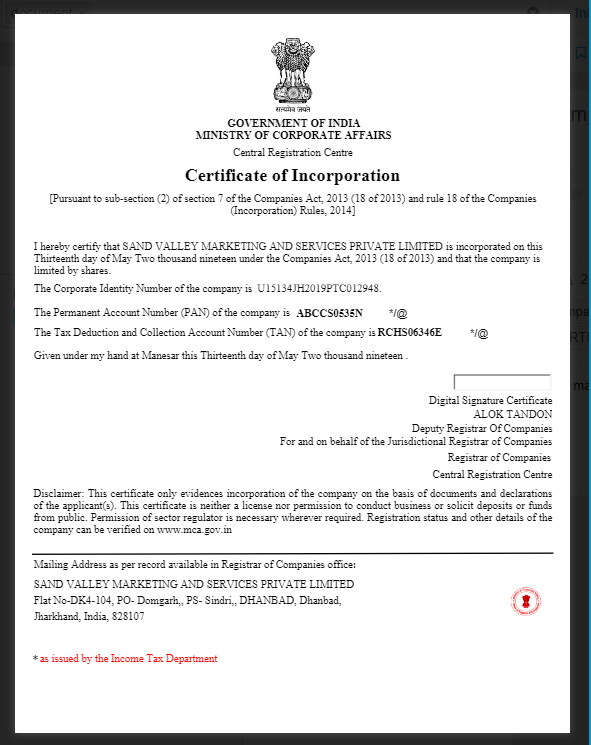 certificate image